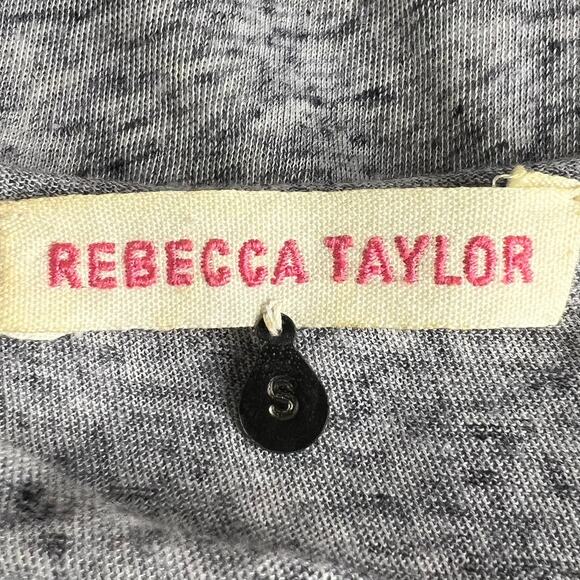 Rebecca Taylor Linen Blend Jersey Tie Front Heathered Blue Gray Dress Size S - Picture 5 of 7